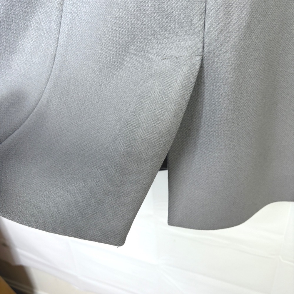 REISS Grey Wool Blend Coat with‎ Leather Trim Medium Gray Old Money M - Picture 7 of 16